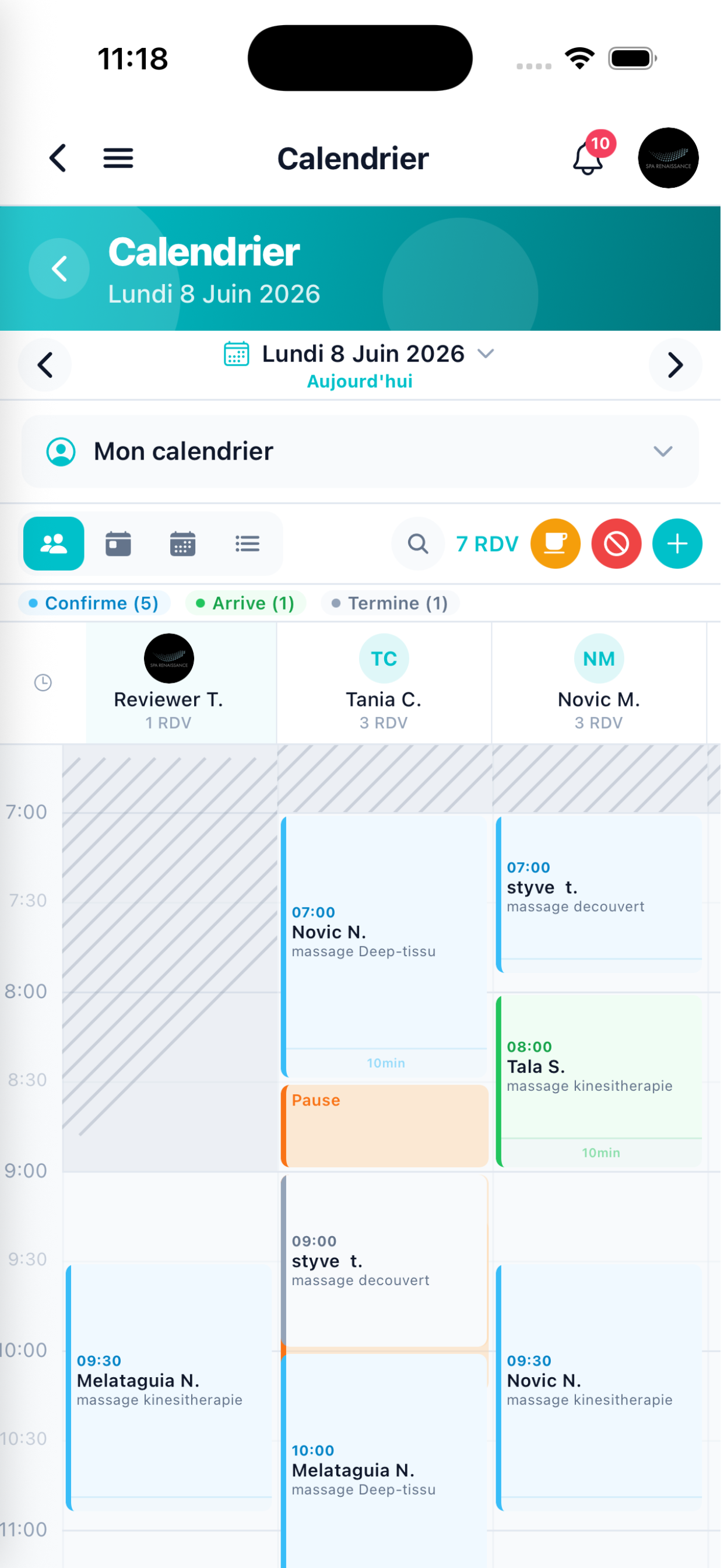 Calendrier des rendez-vous
