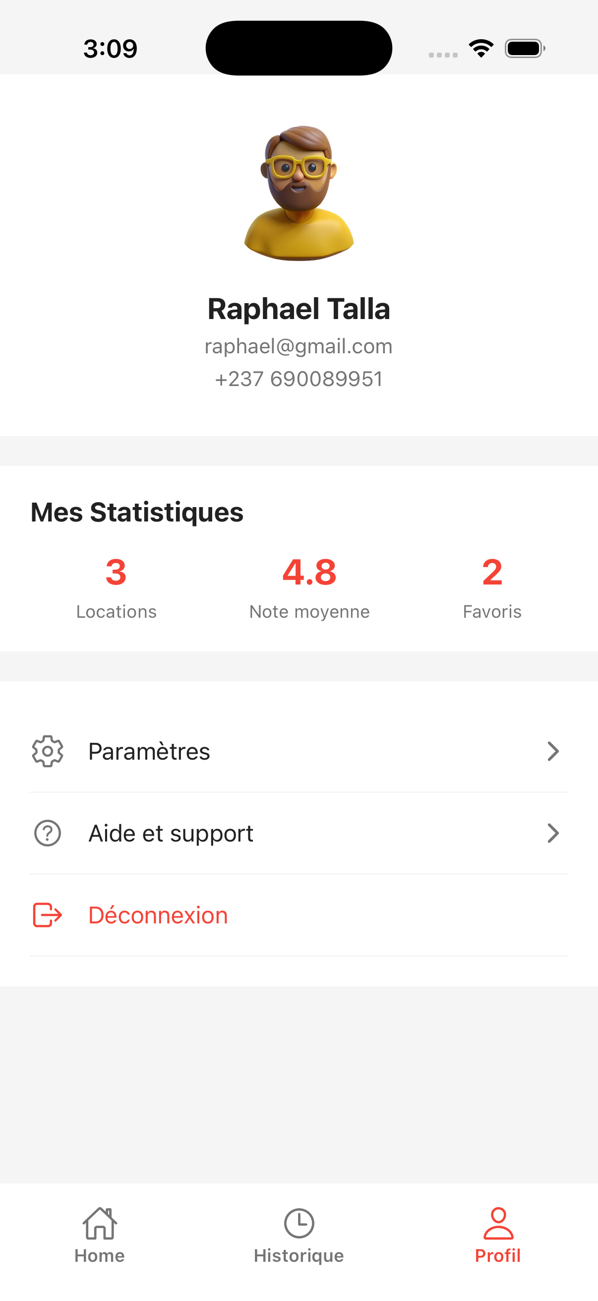 Profil utilisateur